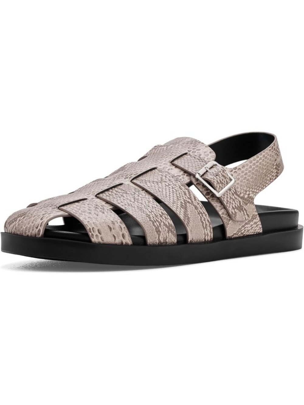 Men's Sand Imported Faux Leather Montego Slingback Buckle Sandal